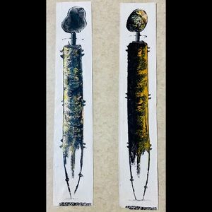 Tinga tinga art oil paint Masai style pair